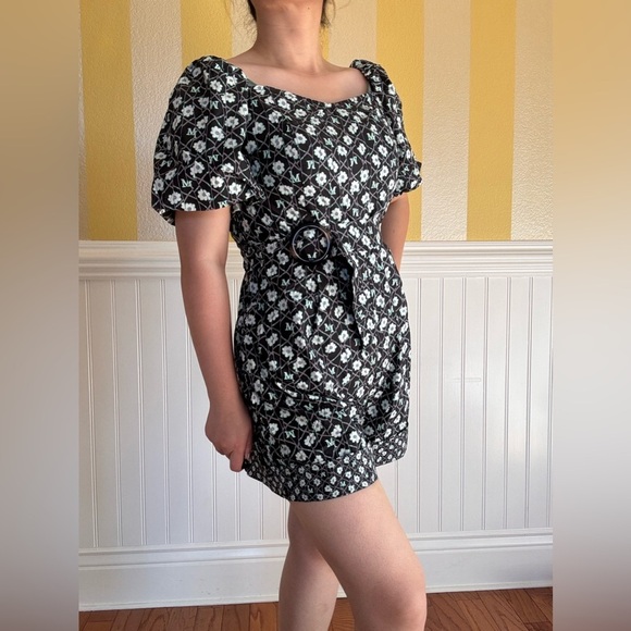 Black and White Patterned Jumpsuit - Picture 4 of 7